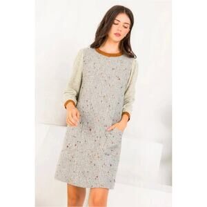 THML Knit Tweed Pocket Classic Long Sleeved Mini Dress NWT size M
